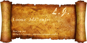 Loosz Jázmin névjegykártya